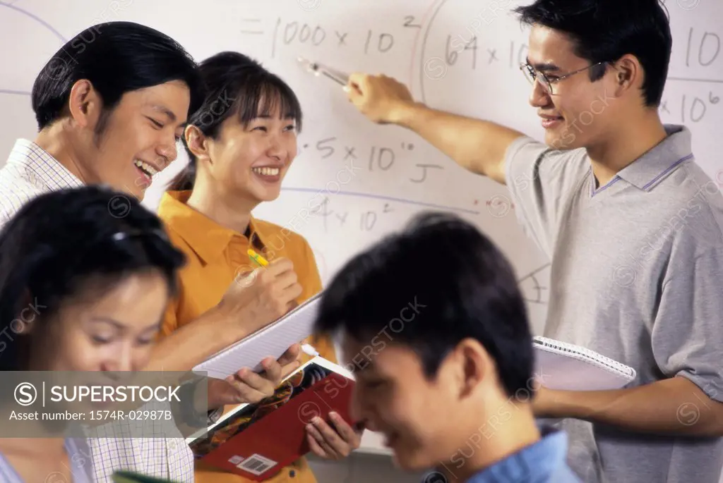 Teenage students in a classroom