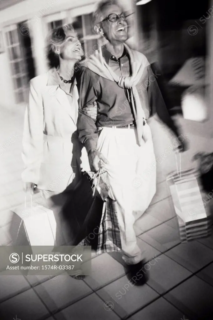 Senior couple in a shopping mall