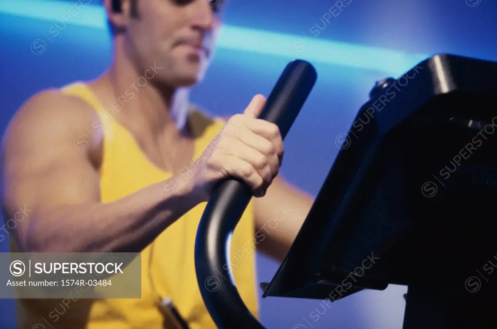 Young man exercising