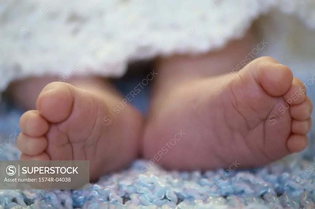 Close-up of the soles of a baby's feet