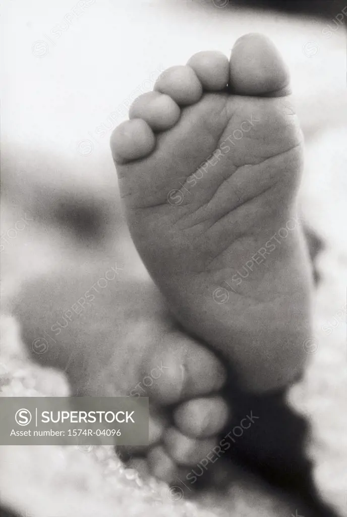 Close-up of the soles of a baby's feet