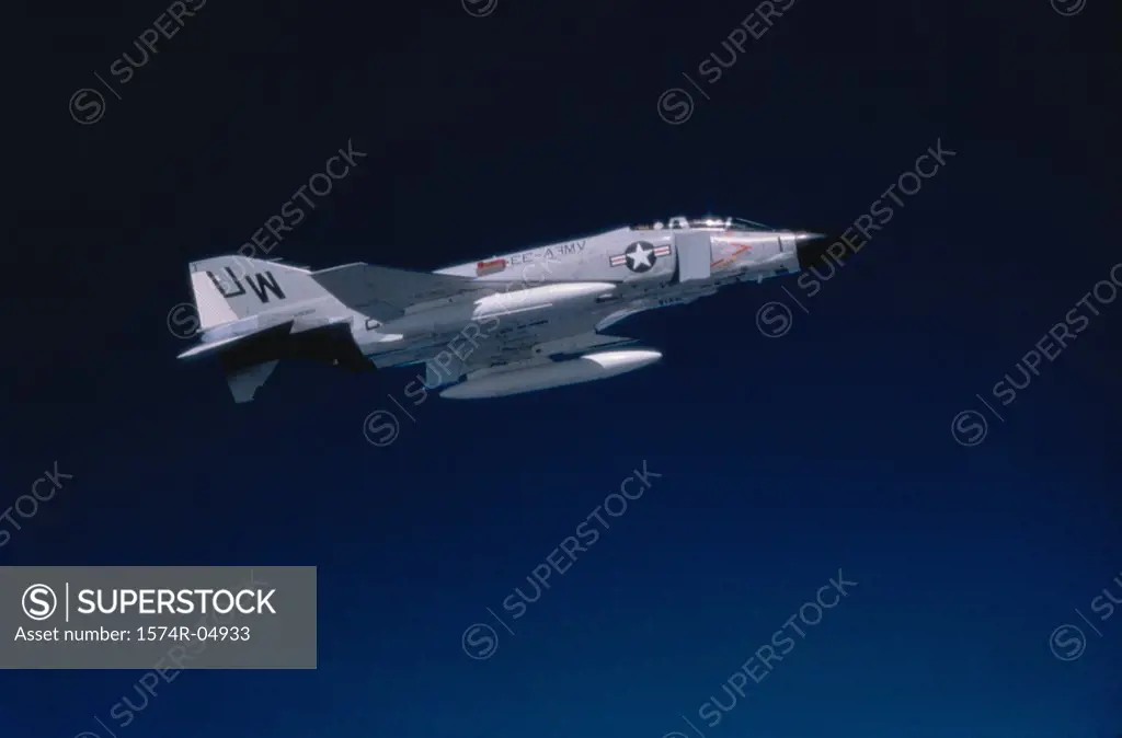 Low angle view of an F-4 Phantom in flight