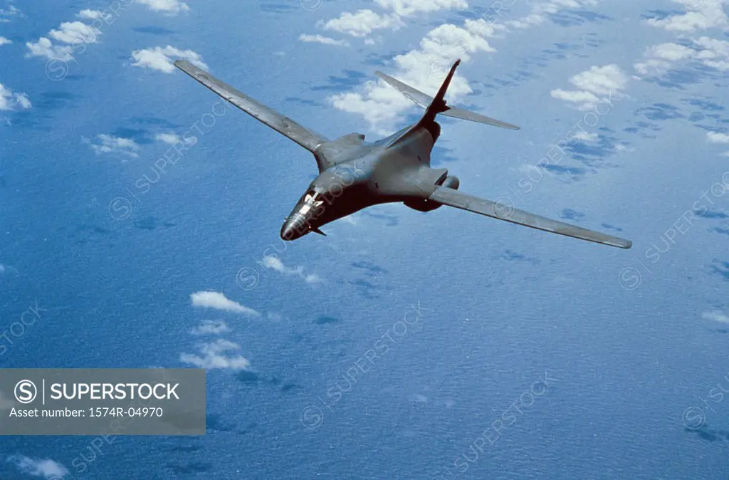 Aerial view of a B-1B Lancer in flight