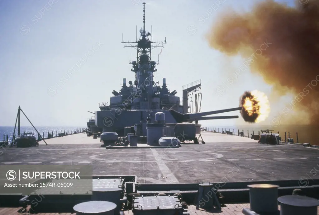 Firing of a Mark 7 Gun on the USS Wisconsin