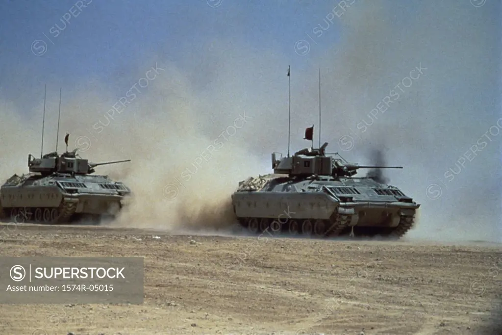 M2 Bradley Fighting Vehicles in the desert