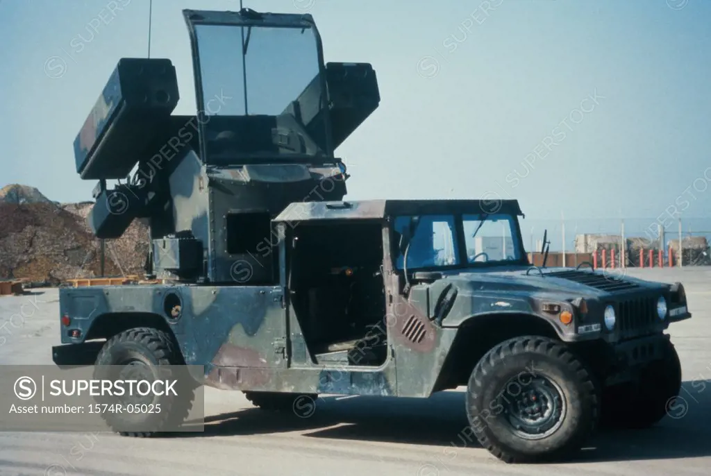 Stinger Anti-aircraft missiles on a jeep, Saudi Arabia