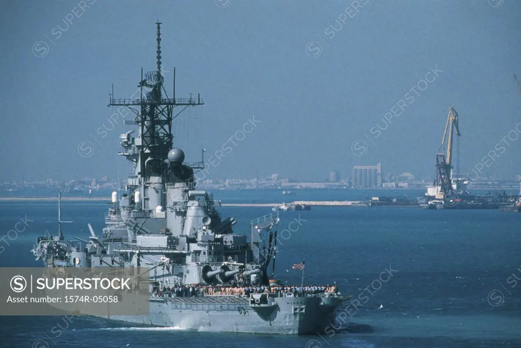 USS Missouri in the sea