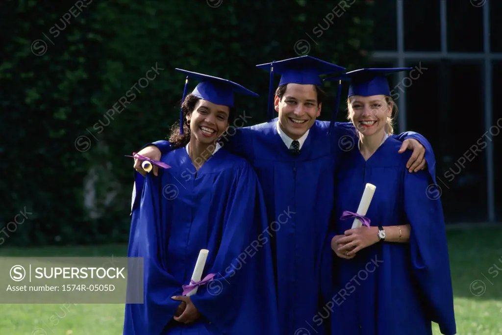 Group of students wearing graduation outfits