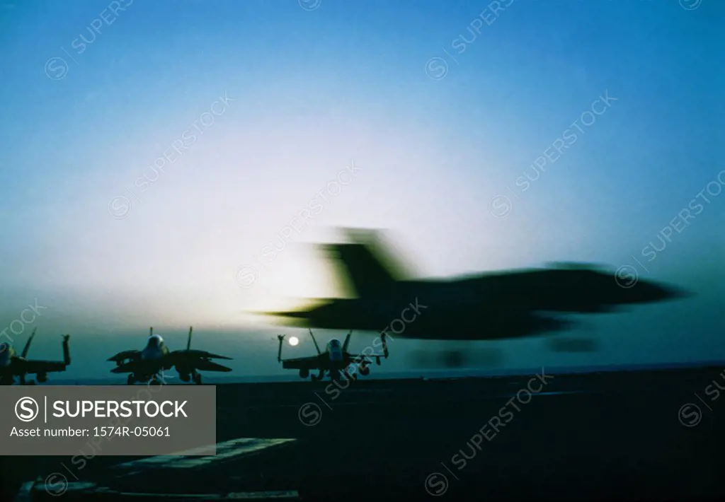 F/A-18 Hornet landing aboard the aircraft carrier USS America