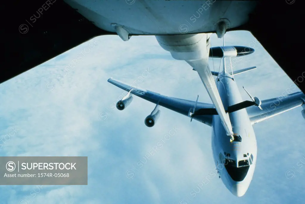 Refueling of an E-3B Sentry in mid-air