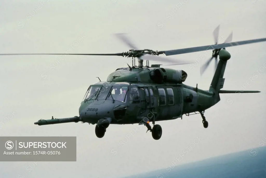 UH60L military helicopter in flight