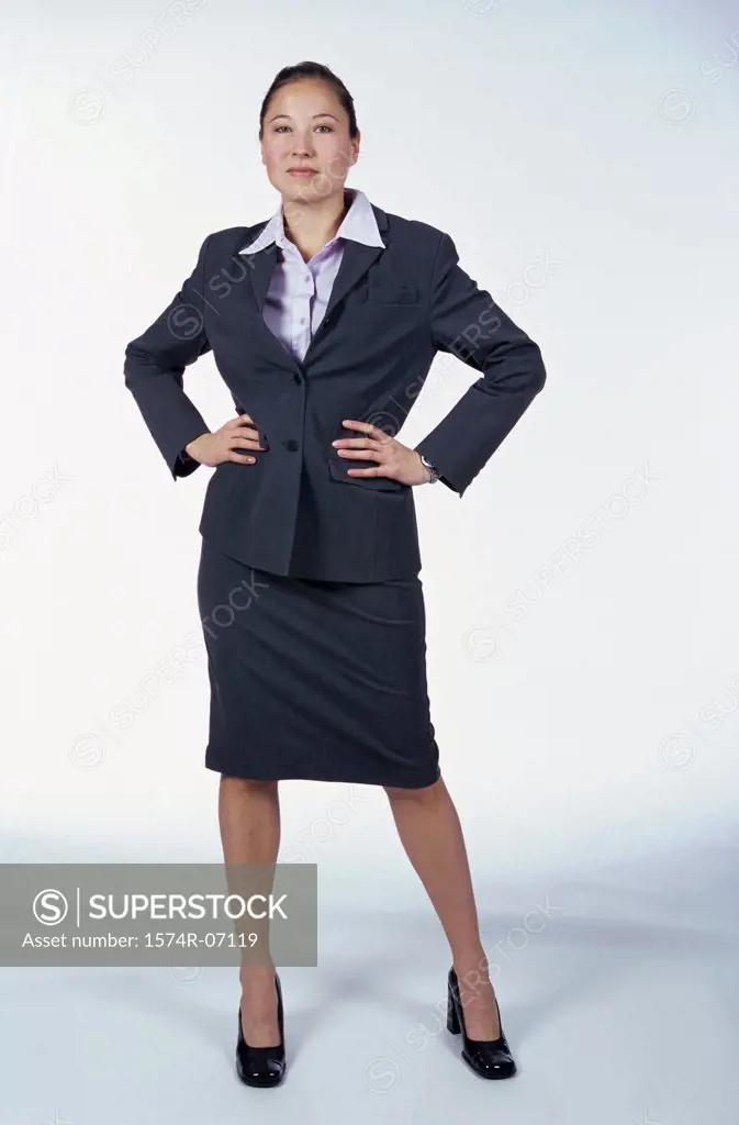 Portrait of a businesswoman standing with her hands on her waist