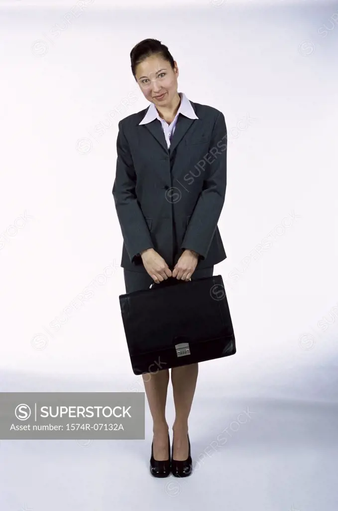 Portrait of a businesswoman holding a briefcase