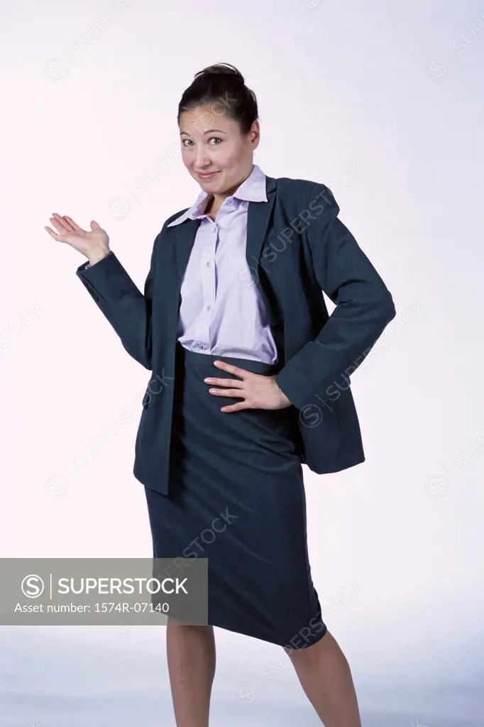 Portrait of a businesswoman gesturing with her hand