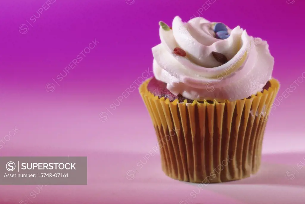 Cupcake with vanilla frosting