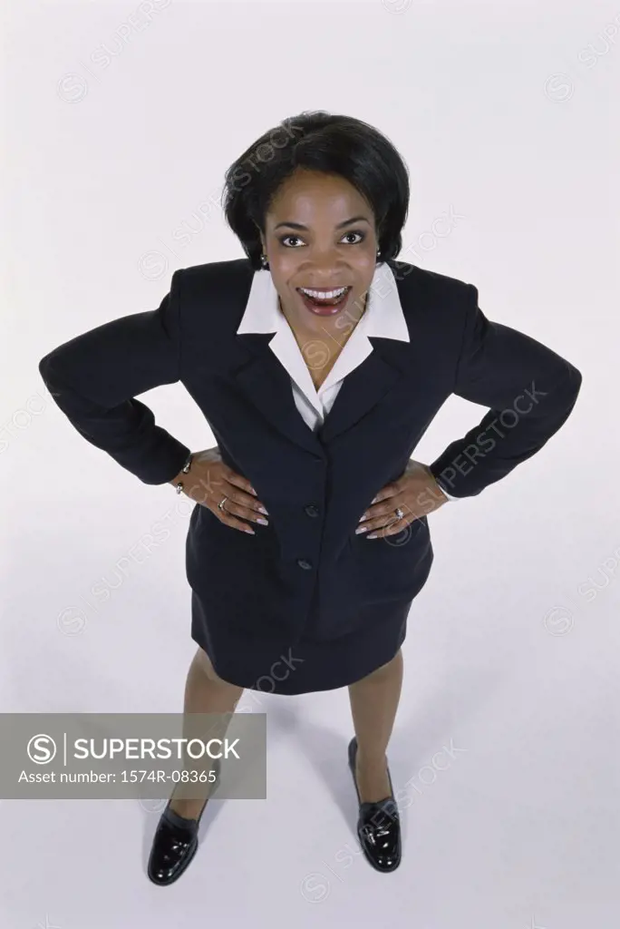 Portrait of a businesswoman standing with her hands on her waist
