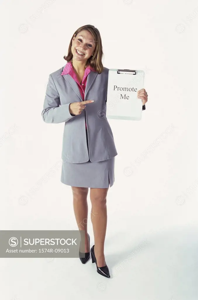 Portrait of a businesswoman holding a clipboard