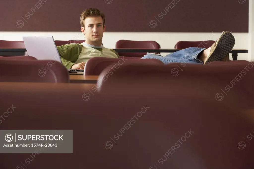 College student sitting in a lecture hall