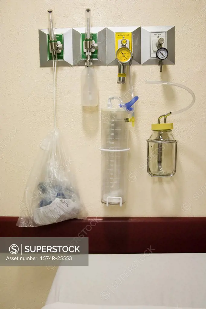 Close-up of medical oxygen equipment