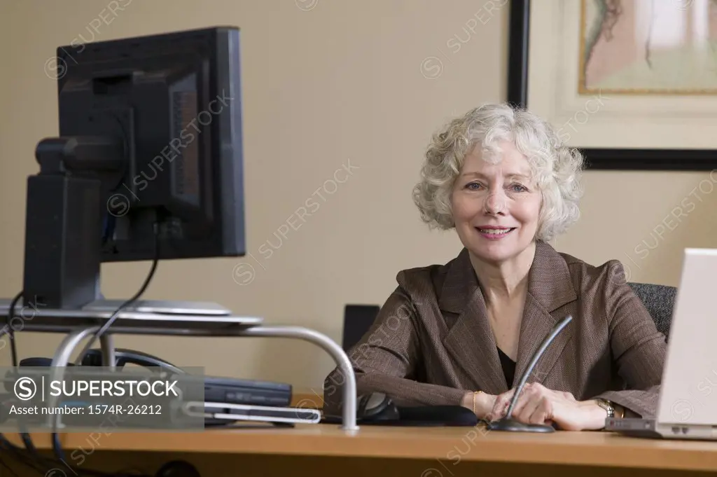 Portrait of a businesswoman sitting at a desk
