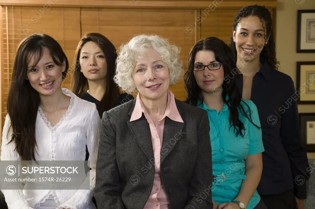 Five businesswomen standing