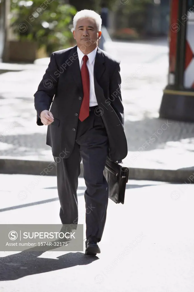 Portrait of a businessman carrying a briefcase