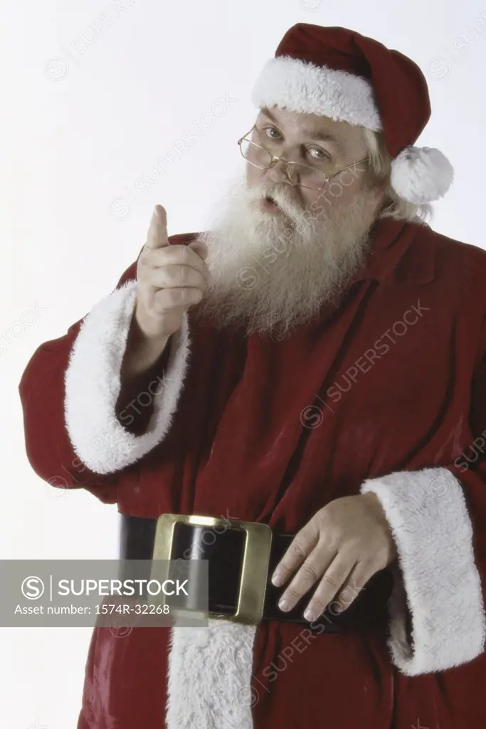 Portrait of Santa Claus pointing forward