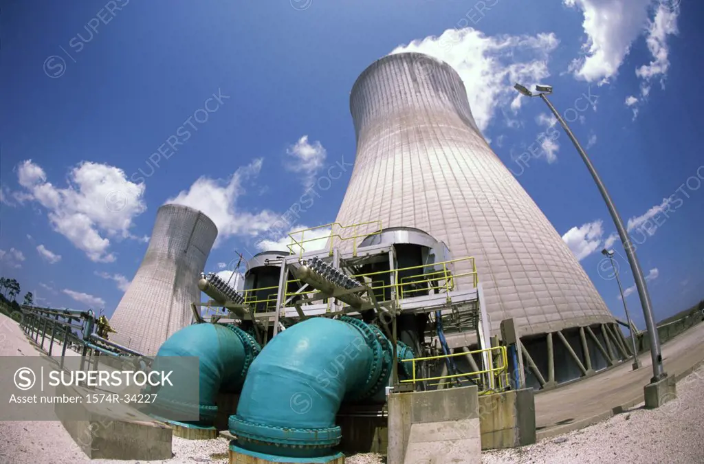 Low angle view of a power plant