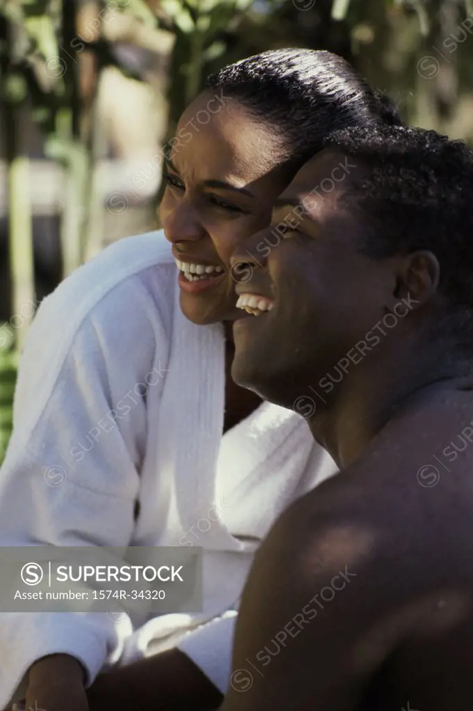 Young couple laughing together