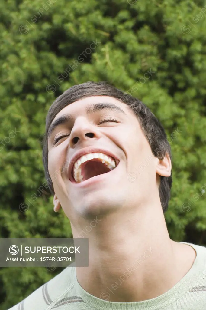 Close-up of a man laughing
