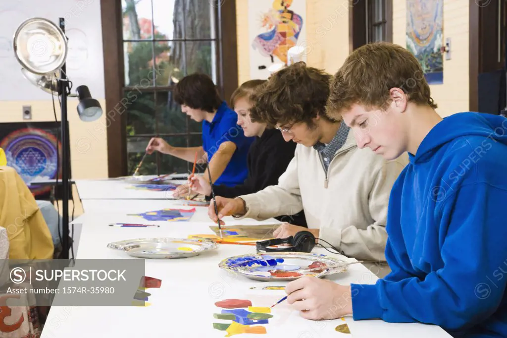 Students in an art class