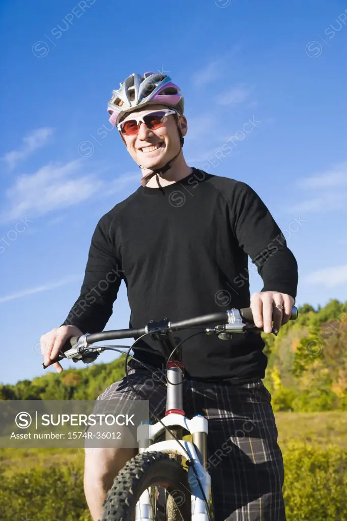 Man riding a mountain bike