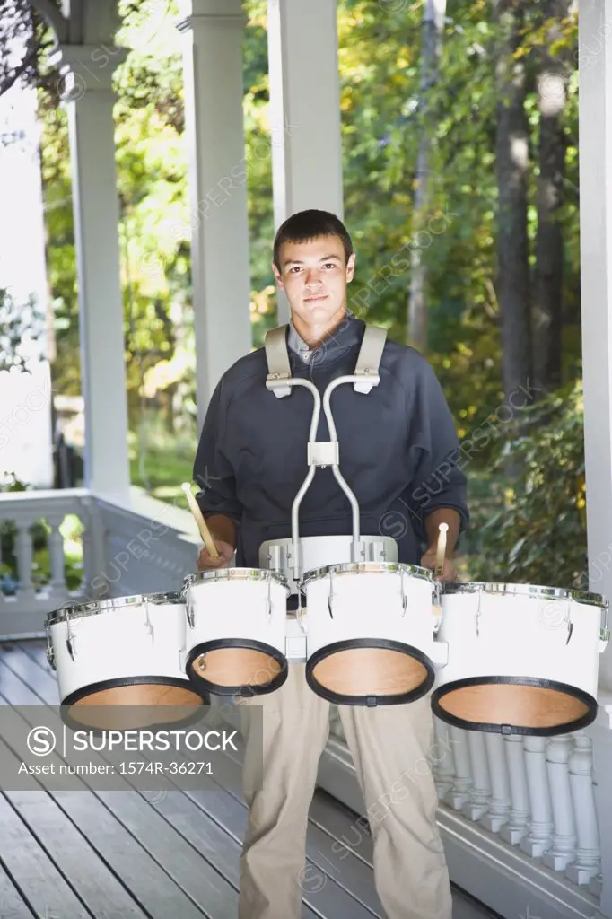 Man playing a drum