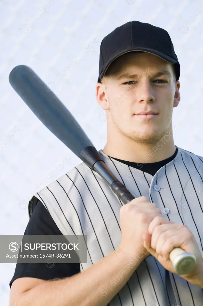 Portrait of a man holding a baseball bat