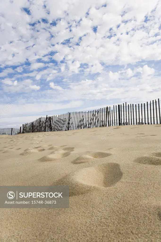 Footprints in sand, Cape Cod, Massachusetts, USA