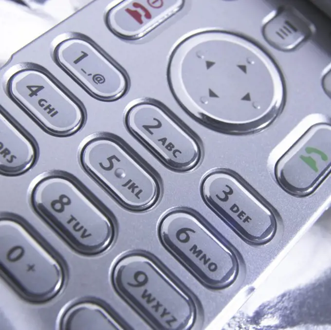 Close-up of the buttons on a mobile phone