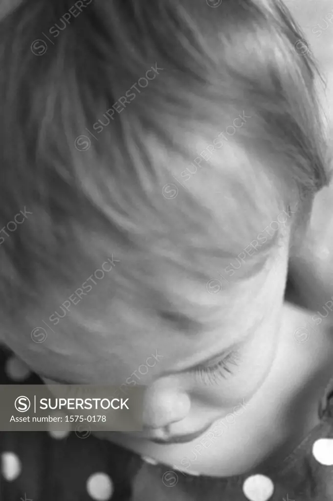 Toddler looking down