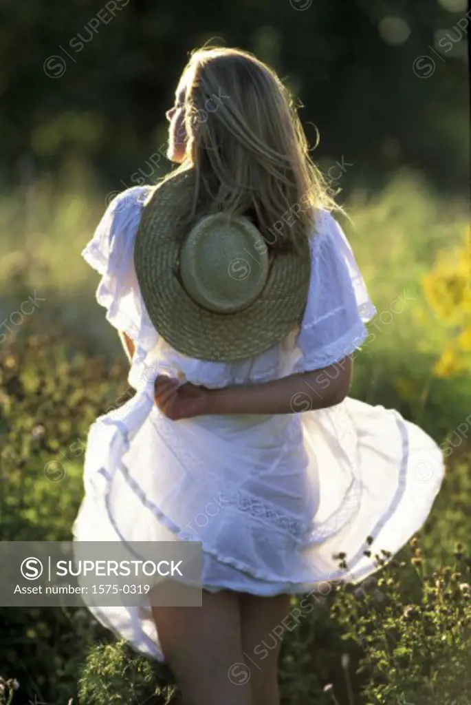 Woman in summer dress