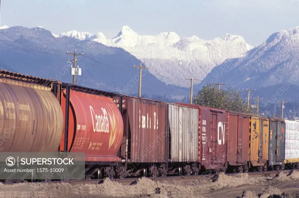 Freight Trains near Vancouver, British Columbia, Canada