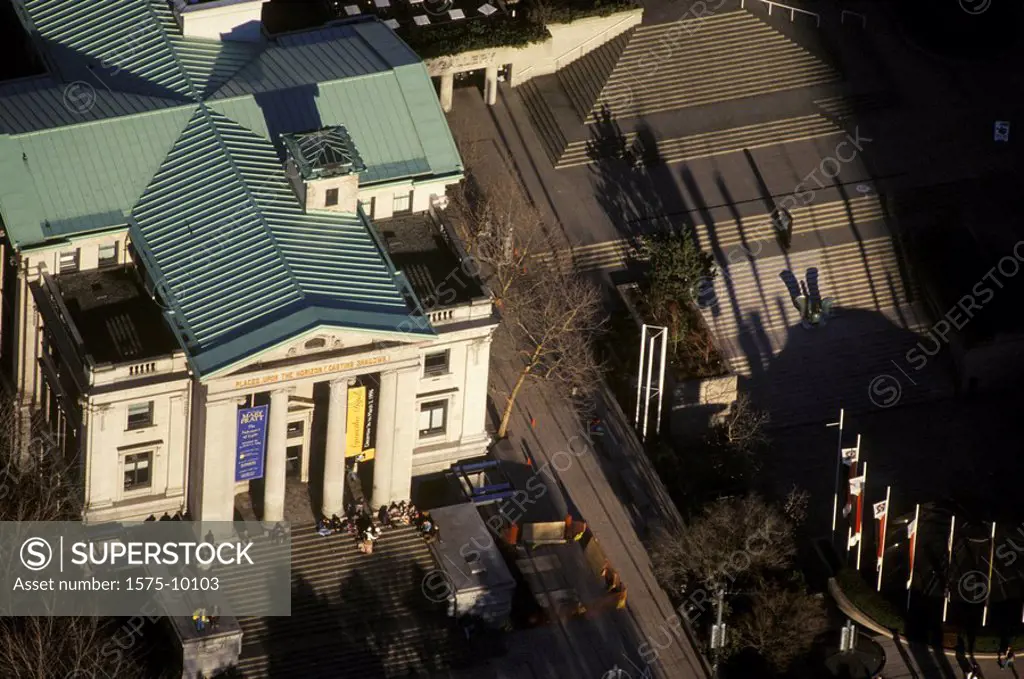 Aerial view of Vancouver Art Gallery, Vancouver, British Columbia, Canada