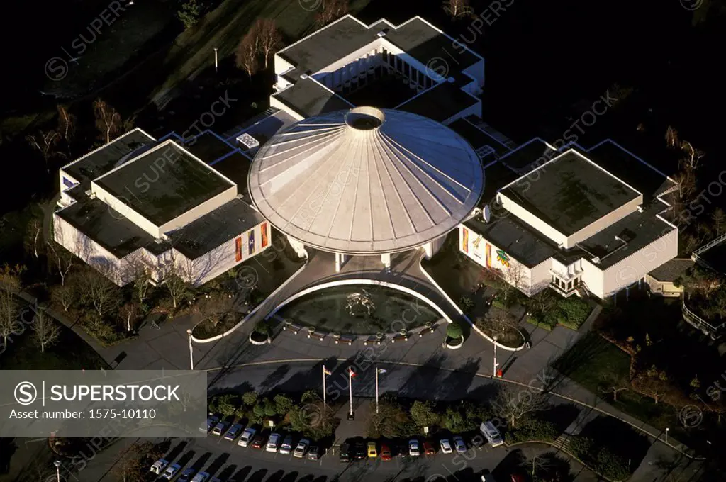 Aerial of Vancouver Planetarium, Vancouver, British Columbia, Canada
