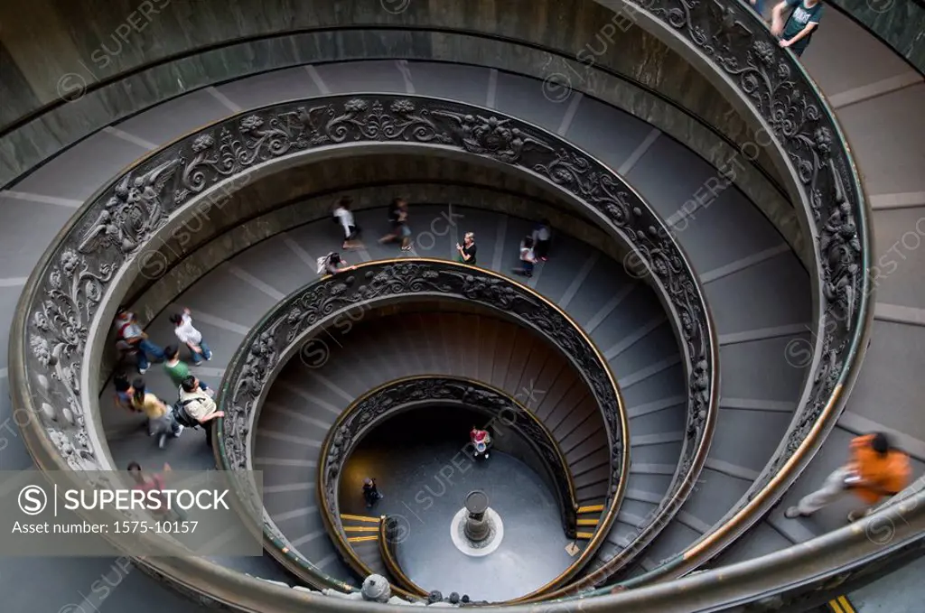 Italy, Rome, Vatican City. Spiral staircase in the Vatican Museum.