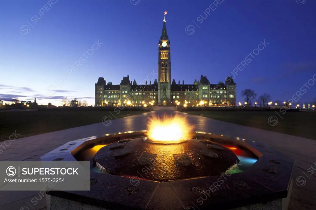 Sunset on the Canadian Parliment Buildings and Peace Tower, Ottawa, Ontario