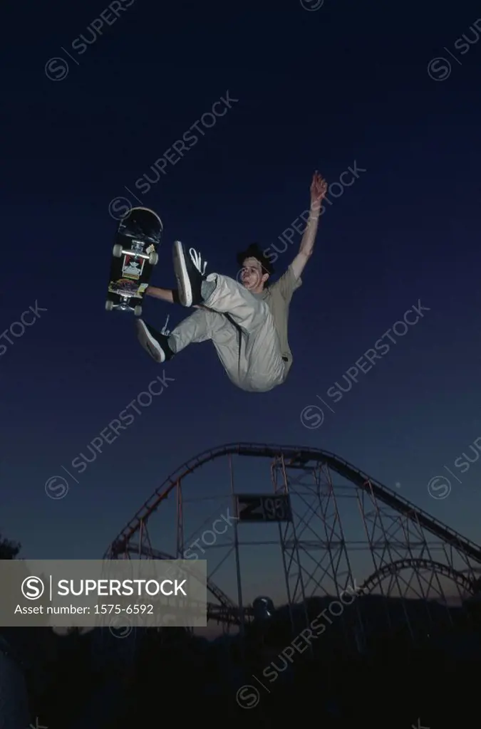 skateboarder jumping