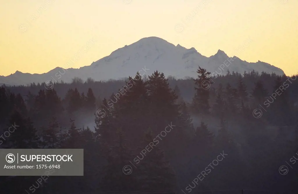 Mt Baker at sunrise, Washington State, USA