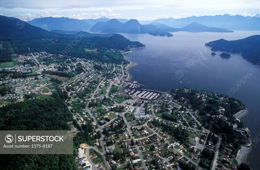 Gibsons, aerial view, British Columbia, Canada