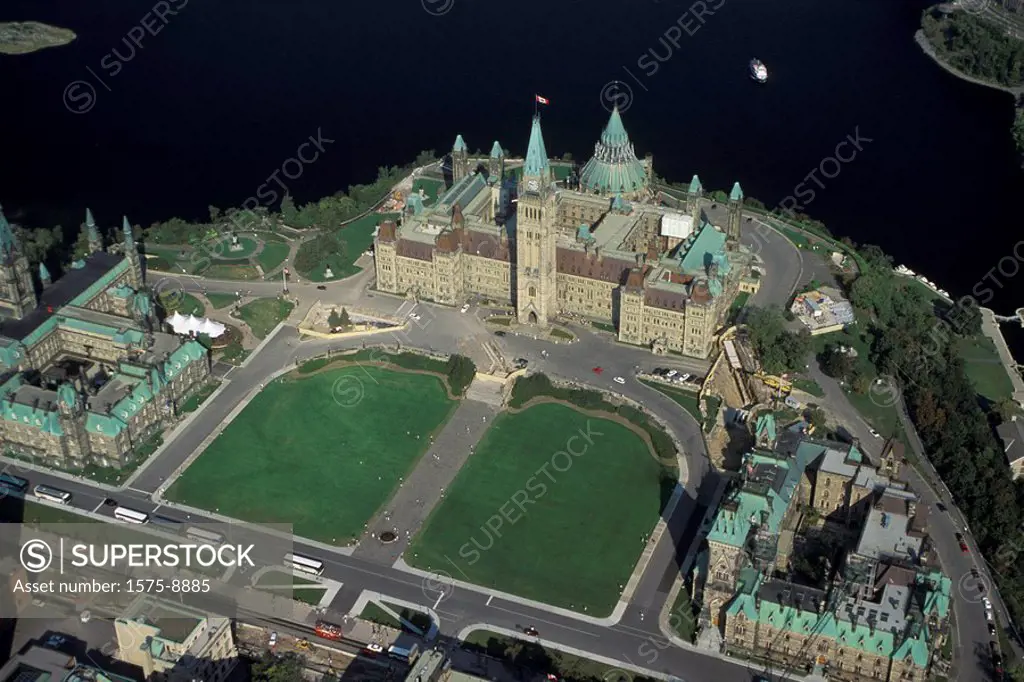Aerial view of Canada´a Parliament buildings, Ottawa, Ontario