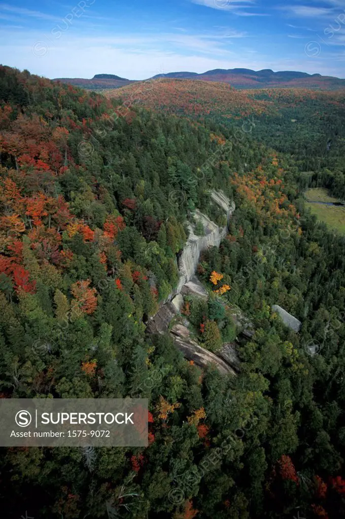 Aerial of Landscape in Quebec, Canada