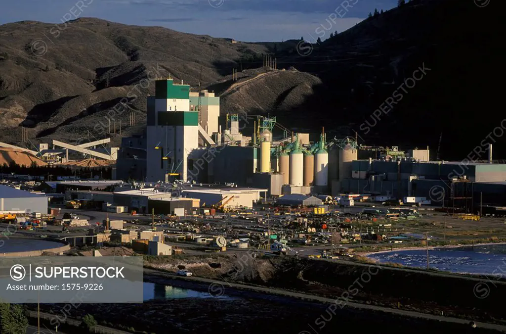 Kraft Pulp Mill on Thompson River, Kamloops, British Columbia, Canada