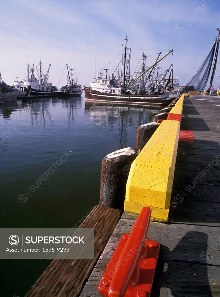 Gulf of Georgia Cannery, fish boats loading nets, Steveston, Richmond, British Columbia, Canada